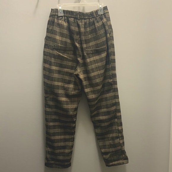 Brown Mid-rise Plaid Slim Fit Trousers - Picture 2 of 5